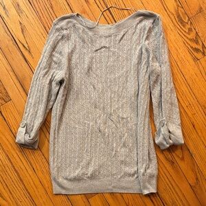 Rebecca Malone Gray Crew Neck Sweater